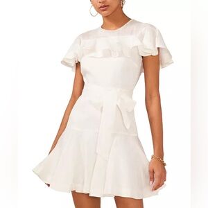 Elegant White Ruffle Dress